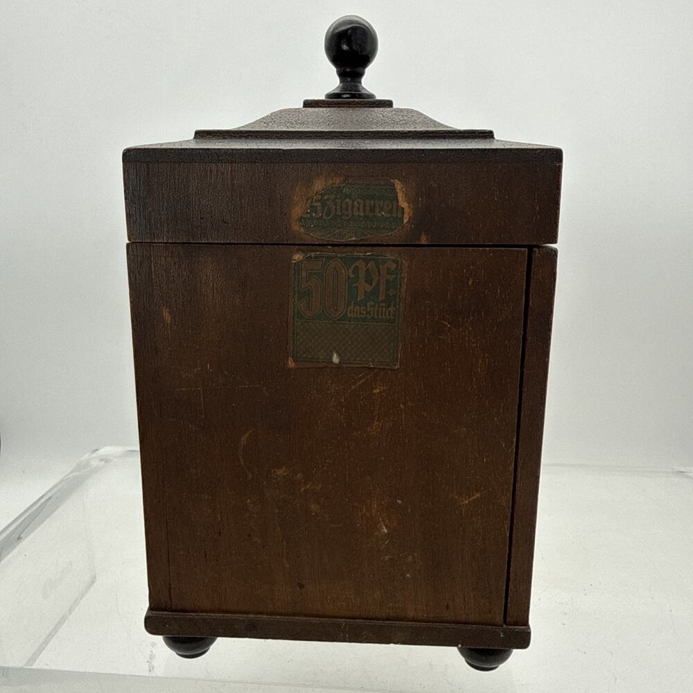 Antique Otto Boenicke Hinged Retail Cigar Box Counter Display Stamp/Price/Tax